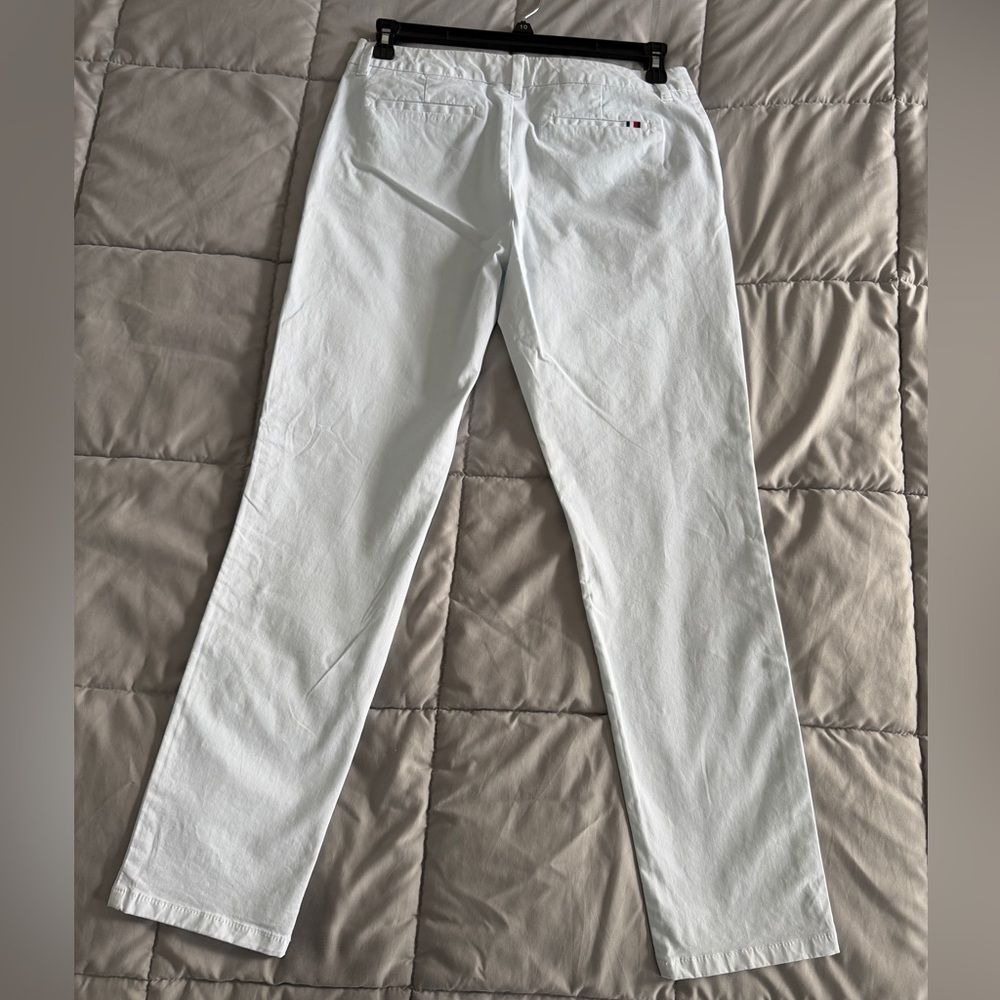 Tommy Hilfiger White Stretch Slim Chino Pants Women Size 8 Classic Preppy - Picture 4 of 14